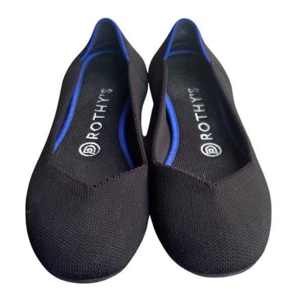 Rothy's The FLAT  Women's Size 7 Black LoaferRound Toe Shoes Slip Ons - Picture 1 of 9